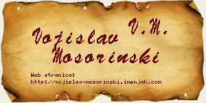 Vojislav Mošorinski vizit kartica